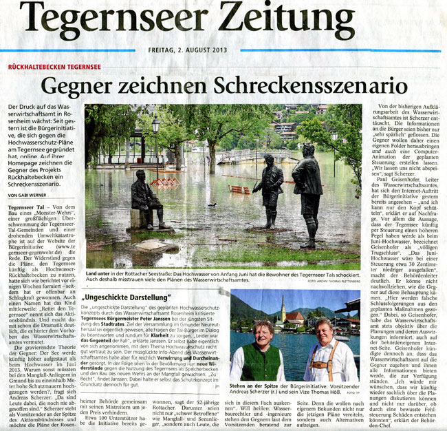 Tegernseer Zeitung vom 02.08.2013